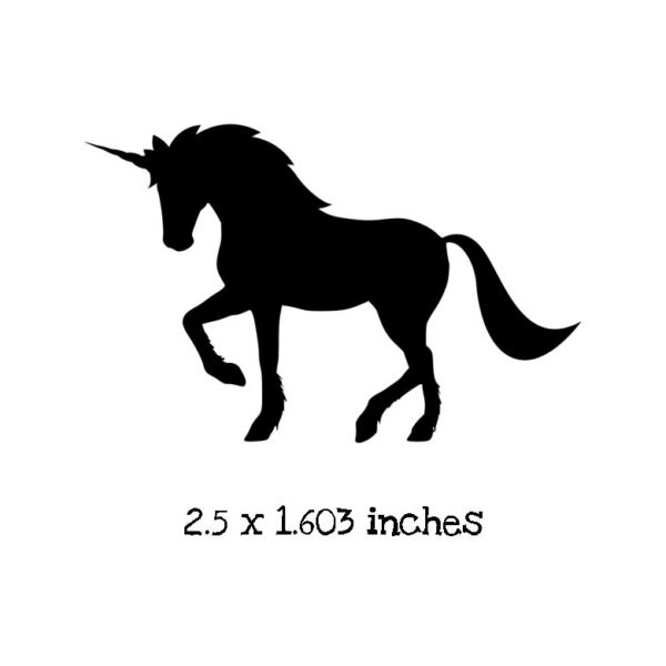UN105C Unicorn Silhouette Rubber Stamp