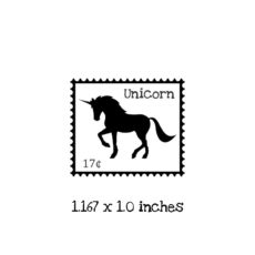 UN106B Unicorn Postage Rubber Stamp