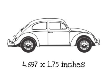 CA501F Classic VW Beetle Rubber Stamp