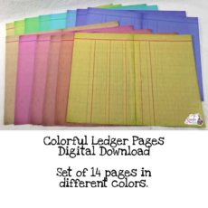 Colorful Ledger Papers Digital Download