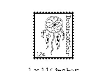 PS118B Dreamcatcher Postage Rubber Stamp