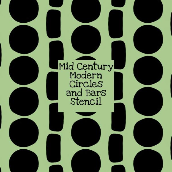 Mid Century Modern Circles and Bars Stencil