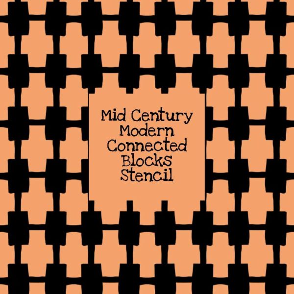 Mid Century Modern Connected Blocks Stencil