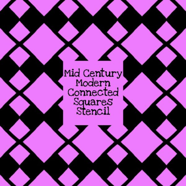 Mid Century Modern Connected Squares Stencil