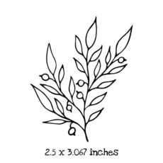 PV103F Leaves and Berries Rubber Stamp