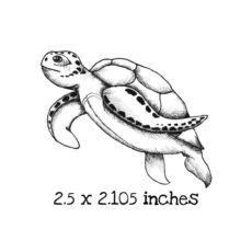 US101E Sketched Sea Turtle Rubber Stamp