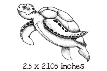 US101E Sketched Sea Turtle Rubber Stamp