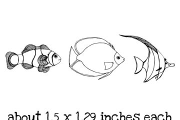 US107E Fish Trio Rubber Stamps