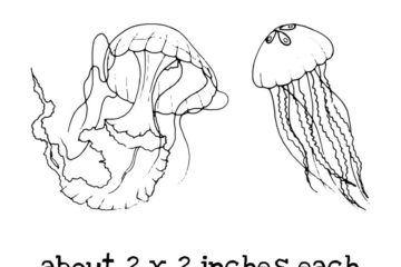 US111F Jellyfish Duo Rubber Stamps