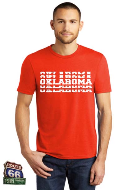 Oklahoma Stacked Deep Orange Heather T-Shirt