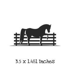 HR206D Horse with Fence Rubber Stamp