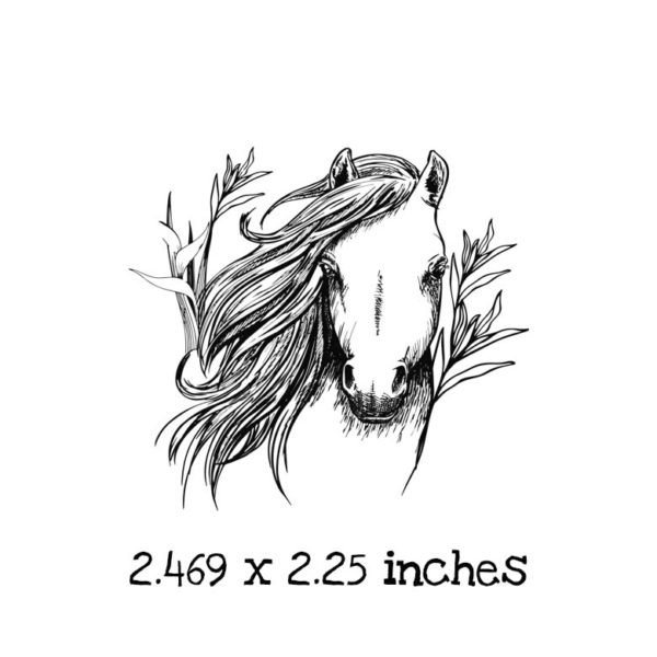 HR209D Sketched Horse Rubber Stamp