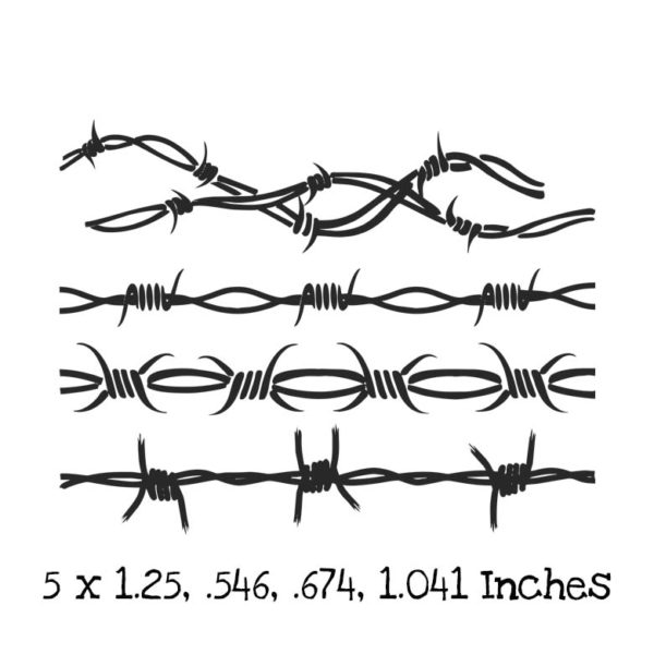 HR214K Barbed Wire Qt Rubber Stamp