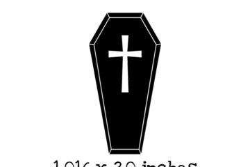 HA133C Coffin Rubber Stamp
