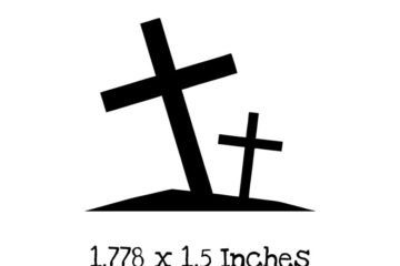 HA135C Cross Grave Marker Rubber Stamp