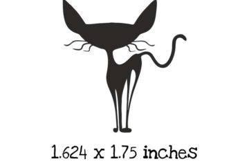 HA136C Big Headed Cat Rubber Stamp