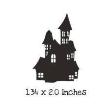 HA137C Haunted House Rubber Stamp