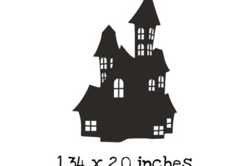 HA137C Haunted House Rubber Stamp