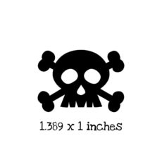 HA144B Crossbones Skull Rubber Stamp