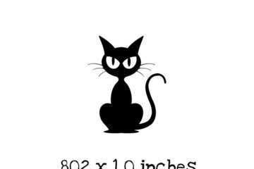 HA146B Big Eyed Cat Rubber Stamp