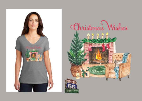 Christmas Wishes with Fireplace T-Shirt