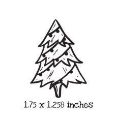 CM0118C Sketched Christmas Tree Rubber Stamp