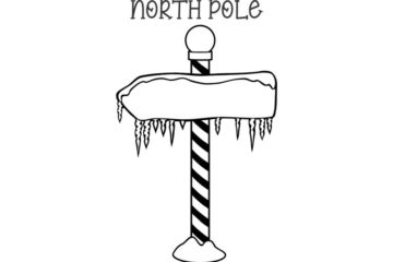 CM0126D North Pole Sign Set Rubber Stamp