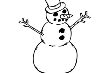CM0127D Sketched Snowman Rubber Stamp