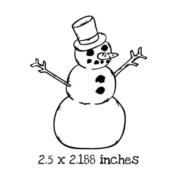CM0127D Sketched Snowman Rubber Stamp