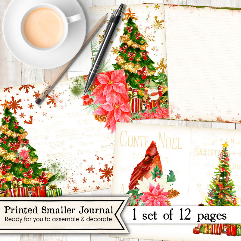 Mini Christmas Wishes Printed Journal Kit