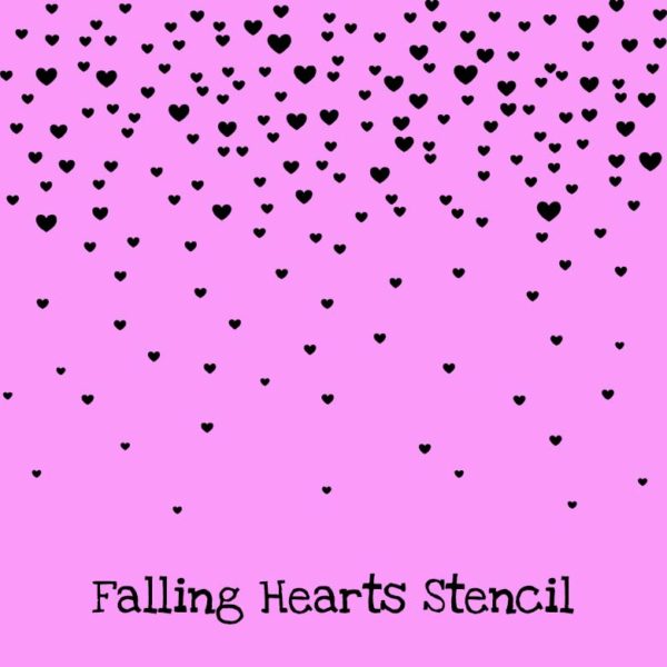 Falling Hearts Stencil