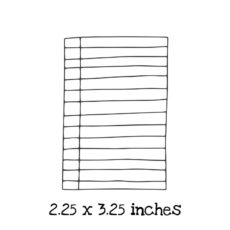 JL208D Hand Drawn Notebook Paper Rubber Stamp