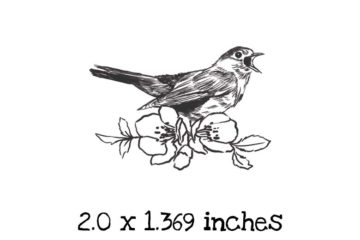 SP103D Spring Song Bird Rubber Stamp