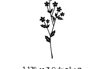 SP107D Flower Silhouette Rubber Stamp