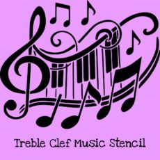 Treble Clef Music Stencil