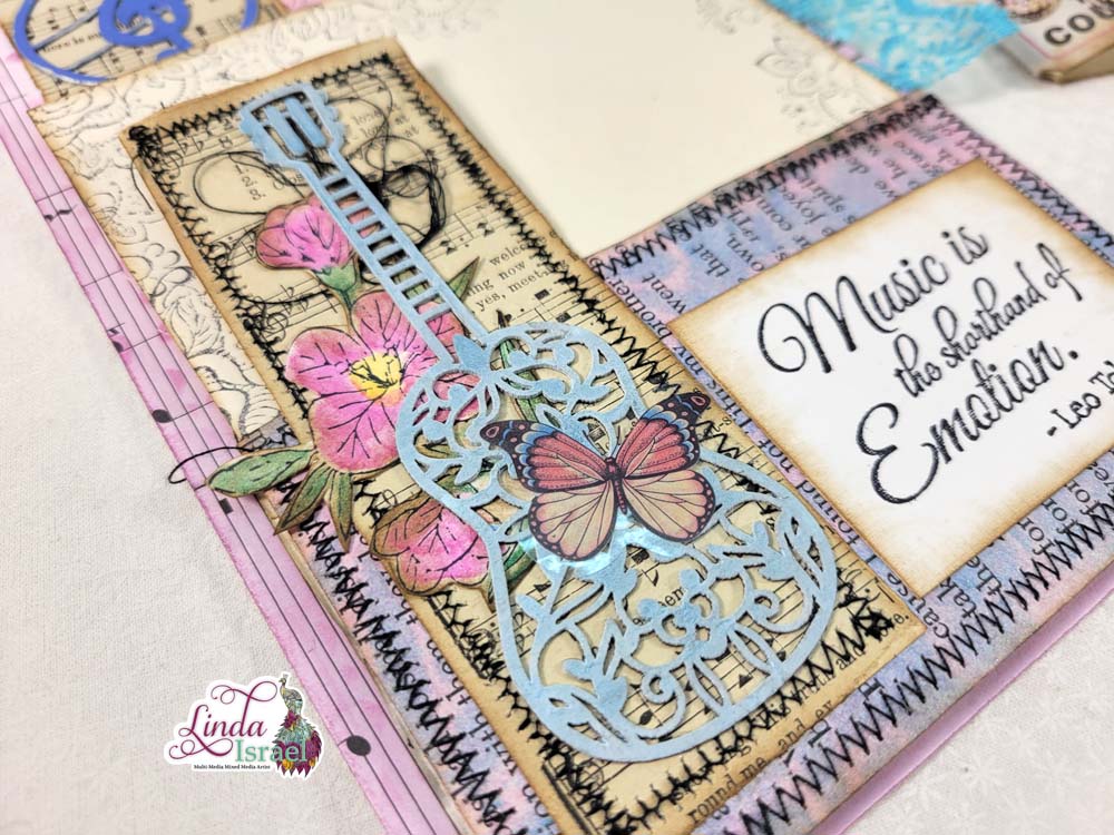 Using Musical Botanica Chipboard Pieces on a Journal Page