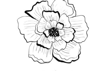FL112D Anemone Flower Rubber Stamp