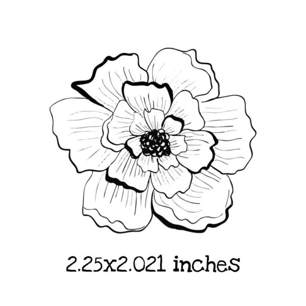 FL112D Anemone Flower Rubber Stamp